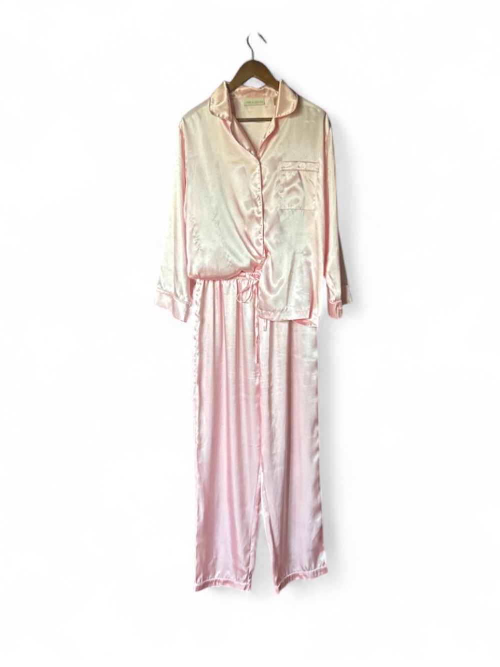 Lord & Taylor Silky Pink Long Pajama Set - Women Intimates & Sleepwear